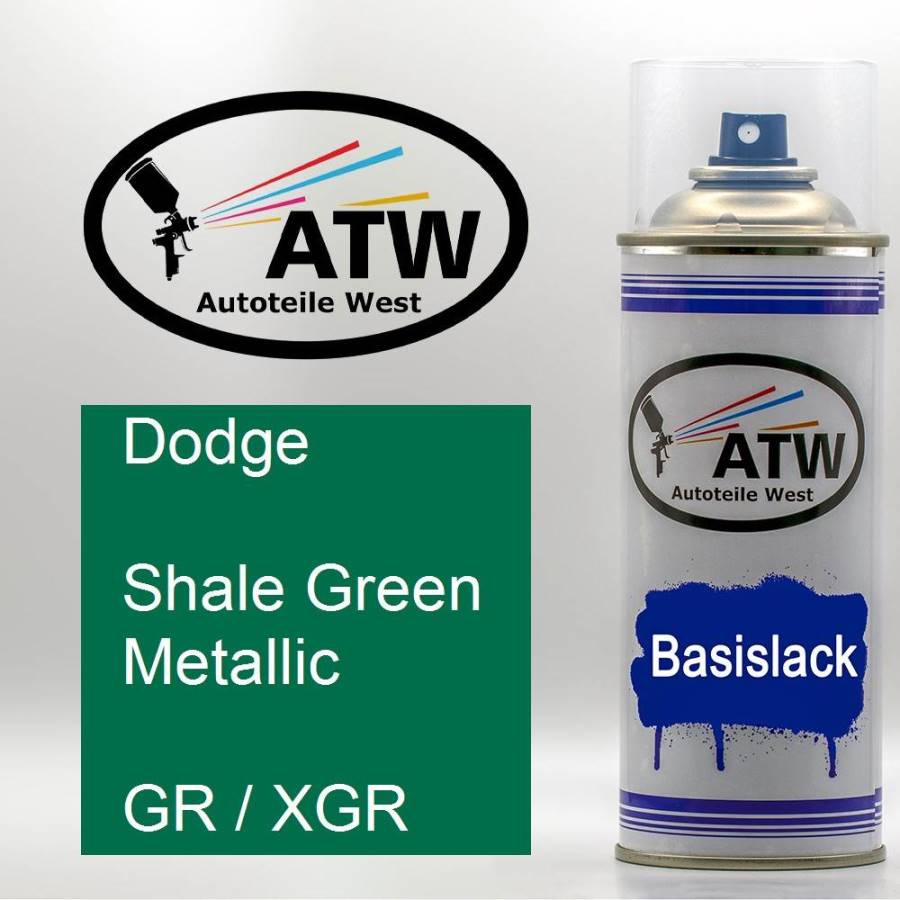 Dodge, Shale Green Metallic, GR / XGR: 400ml Sprühdose, von ATW Autoteile West.